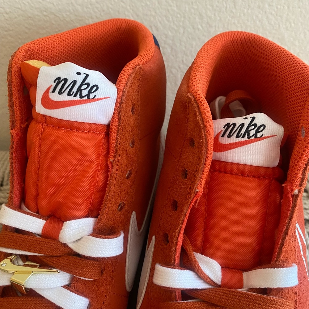 Nike blazer mid 77 orange suede shoes sneakers mens 9.5 10 - Picture 6 of 14